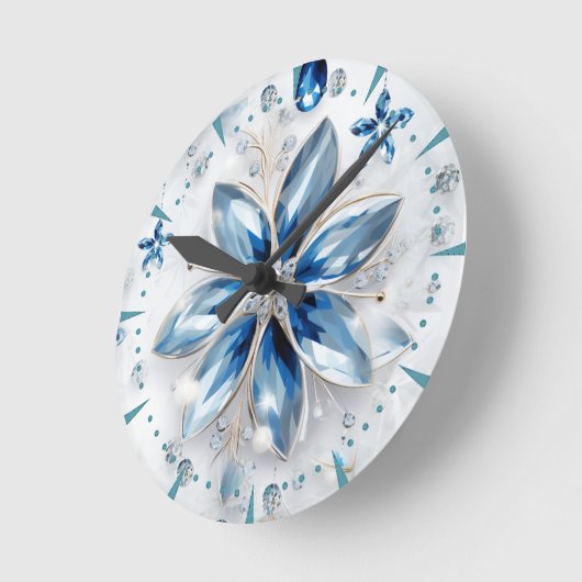 Ein Wintererlebnis-Dekor mit Schneeflocken Runde Wanduhr (Winkel)