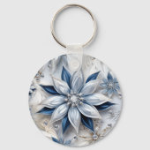 Ein Wintererlebnis-Dekor mit Schneeflocken Schlüsselanhänger (Rückseite)