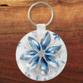 Ein Wintererlebnis-Dekor mit Schneeflocken Schlüsselanhänger (Rückseite)