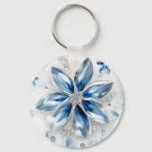 Ein Wintererlebnis-Dekor mit Schneeflocken Schlüsselanhänger (Rückseite)