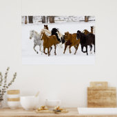 Ein winterlicher landschaftliche von Laufpferden a Poster (Küche)