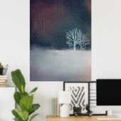 Ein Winternachtschneebaum Poster (Heimbüro)