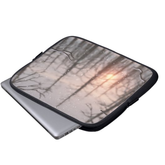 Ein Winternachtsschläfchen Laptopschutzhülle (Vorne Knopf)