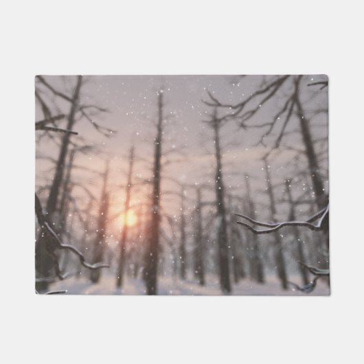 Ein Winternachtstraum vor der Tür Fußmatte (Vorderseite)