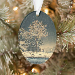 Ein Wintertag am Sumida-Fluss in Japan Ornament