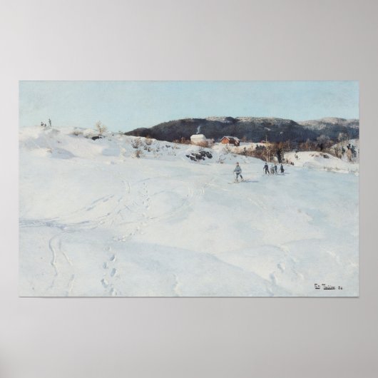 Ein Wintertag in Norwegen, 1886 Poster (Vorne)
