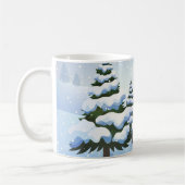 Ein Wintertag mit einem schneebedeckten Weihnachts Kaffeetasse (Links)