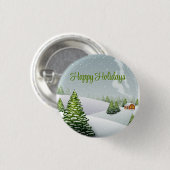 Ein Wintertag mit Weihnachtsbaum bedeckt Schnee Sq Button (Vorne & Hinten)
