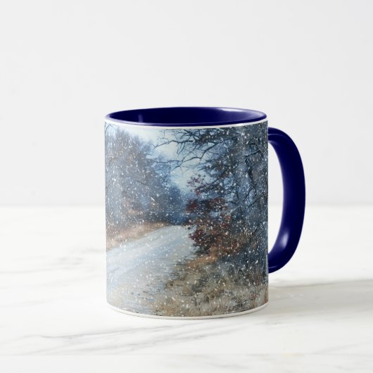 Ein Wintertagsschneeweg Tasse Cup (VorderseiteRechts)