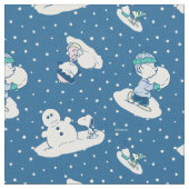 Ein Winterwunderland! Peanuts Charlie Brown Schnee Stoff (Nahaufnahme)