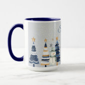 Ein Winterwunderland - zwei Schneemänner - Blau un Tasse (Links)