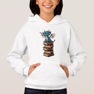 Ein winziger Drache mit übergroßen Augen, der auf Hoodie