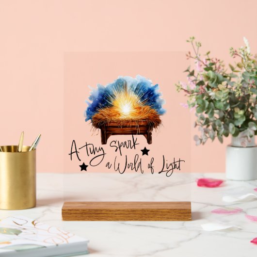 Ein winziger Funken eine Welt der Lichtmanger Weih Acrylschild (Hochzeit)