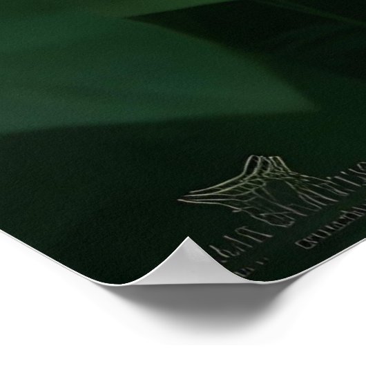 ein winziger Löwe mit einem großen Herz im grünen Poster (Ecke)