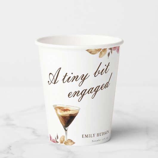 Ein winziges Espresso Martini-Brautparty Pappbecher (Rückseite)