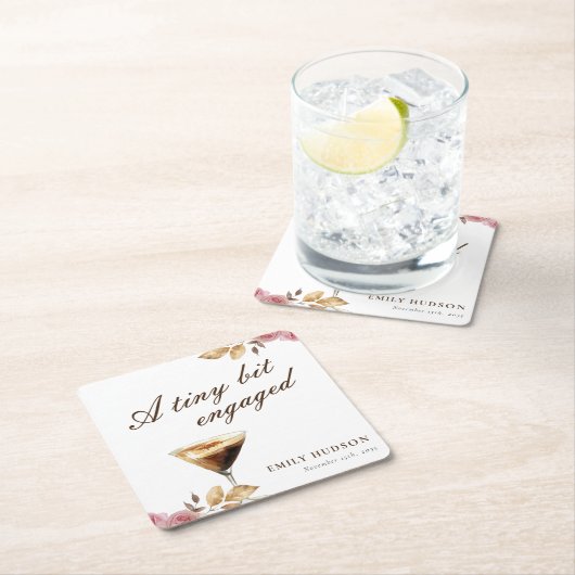 Ein winziges Espresso Martini-Brautparty Rechteckiger Pappuntersetzer (Vor Ort)