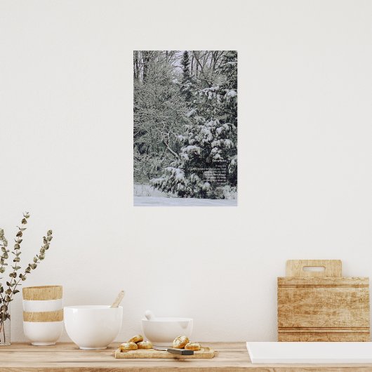 Ein winziges Snowflake-Gedicht, Winterlandschaft Poster (Küche)