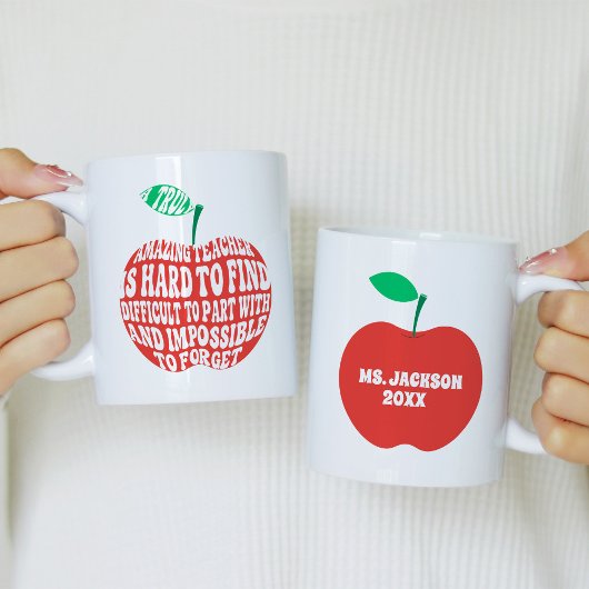 Ein wirklich erstaunlicher Lehrer Apfel-Typografie Kaffeetasse