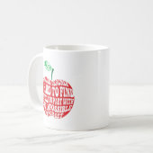 Ein wirklich erstaunlicher Lehrer Apfel-Typografie Kaffeetasse (Vorderseite Links)
