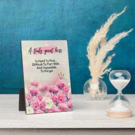 Ein wirklich großartiger Boss Vielen Dank für Ihr  Fotoplatte