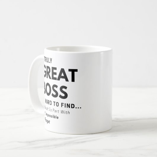 Ein wirklich großartiger Boss Vielen Dank für Ihr Kaffeetasse (Vorderseite Links)