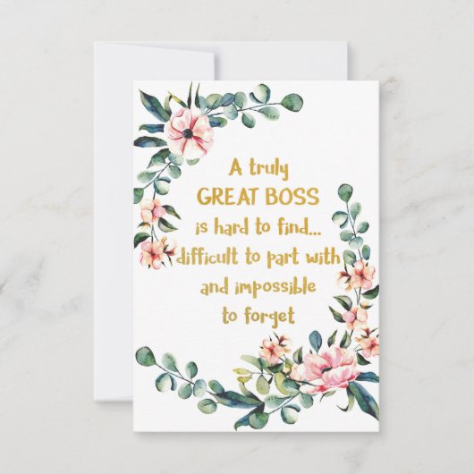 Ein wirklich großartiger Chef Wertgutschein Boss D Dankeskarte (Vorderseite)