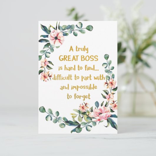 Ein wirklich großartiger Chef Wertgutschein Boss D Dankeskarte (Stehend Vorderseite)