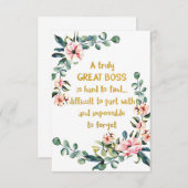 Ein wirklich großartiger Chef Wertgutschein Boss D Dankeskarte (Vorne/Hinten)