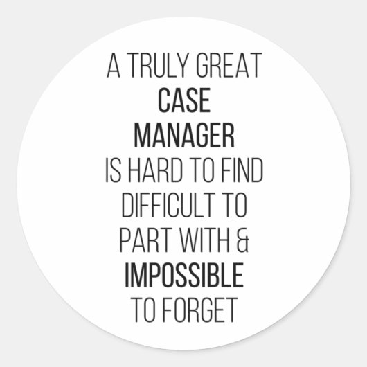 Ein wirklich großartiger Fallmanager ist schwer zu Runder Aufkleber (Vorderseite)