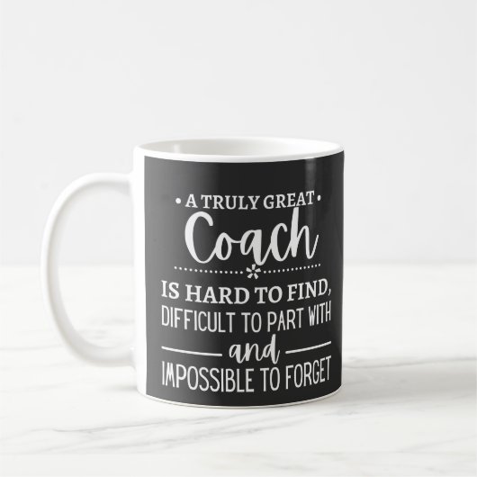 Ein wirklich großer Coach ist schwer zu finden Kaffeetasse (Links)