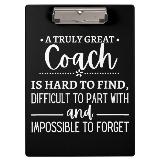 Ein wirklich großer Coach ist schwer zu finden Klemmbrett (Vorderseite)