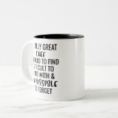 Ein wirklich großer Koch ist schwer zu finden Zweifarbige Tasse (Vorderseite Links)