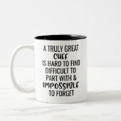 Ein wirklich großer Koch ist schwer zu finden Zweifarbige Tasse (Links)