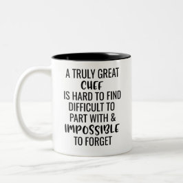 Ein wirklich großer Koch ist schwer zu finden Zweifarbige Tasse