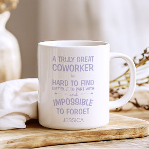 Ein wirklich großer Mitarbeiter mit Namen Kaffeetasse