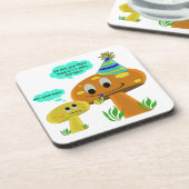 Ein wirklicher Spaß-Typ Pilz-Cartoon Getränkeuntersetzer (Linke Seite)