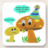 Ein wirklicher Spaß-Typ Pilz-Cartoon Getränkeuntersetzer (Vorderseite)