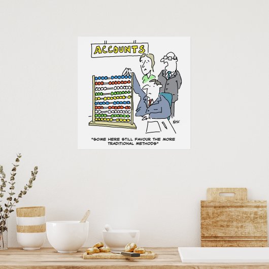 Ein Wirtschaftsprüfer, der einen Abacus bei der Ar Poster (Küche)