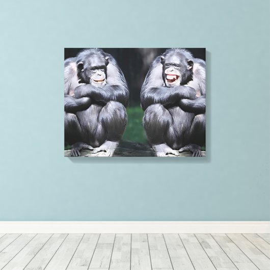 Ein Witz zwischen Freunden Canvas Print Leinwanddruck (Insitu (Holzboden))