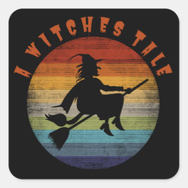 Ein witziger TALE witziger Hexenmeister Quadratischer Aufkleber