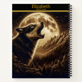 Ein Wolf heult auf dem Mond in einer komplizierten Notizblock (Rückseite)