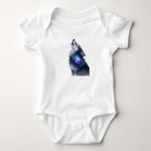 Ein Wolf heult in einer Sterngalaxie Baby Strampler