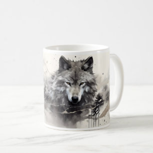 Ein Wolf im Art Painting Style Kaffeetasse