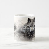 Ein Wolf im Art Painting Style Kaffeetasse (Mittel)