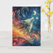 Ein Wolf im Himmel Karte (Gelbe Blume)