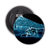 Ein Wolf im Schnee Flaschenöffner (Vorderseite)