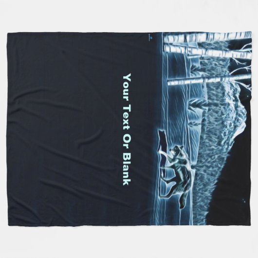 Ein Wolf im Schnee Fleecedecke (Vorderseite (Horizontal))