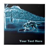 Ein Wolf im Schnee Fliese (Vorderseite)