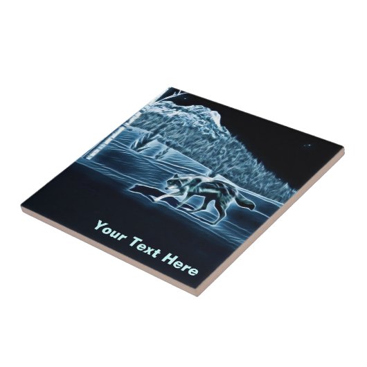 Ein Wolf im Schnee Fliese (Seite)