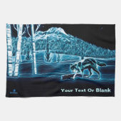 Ein Wolf im Schnee Geschirrtuch (Horizontal)